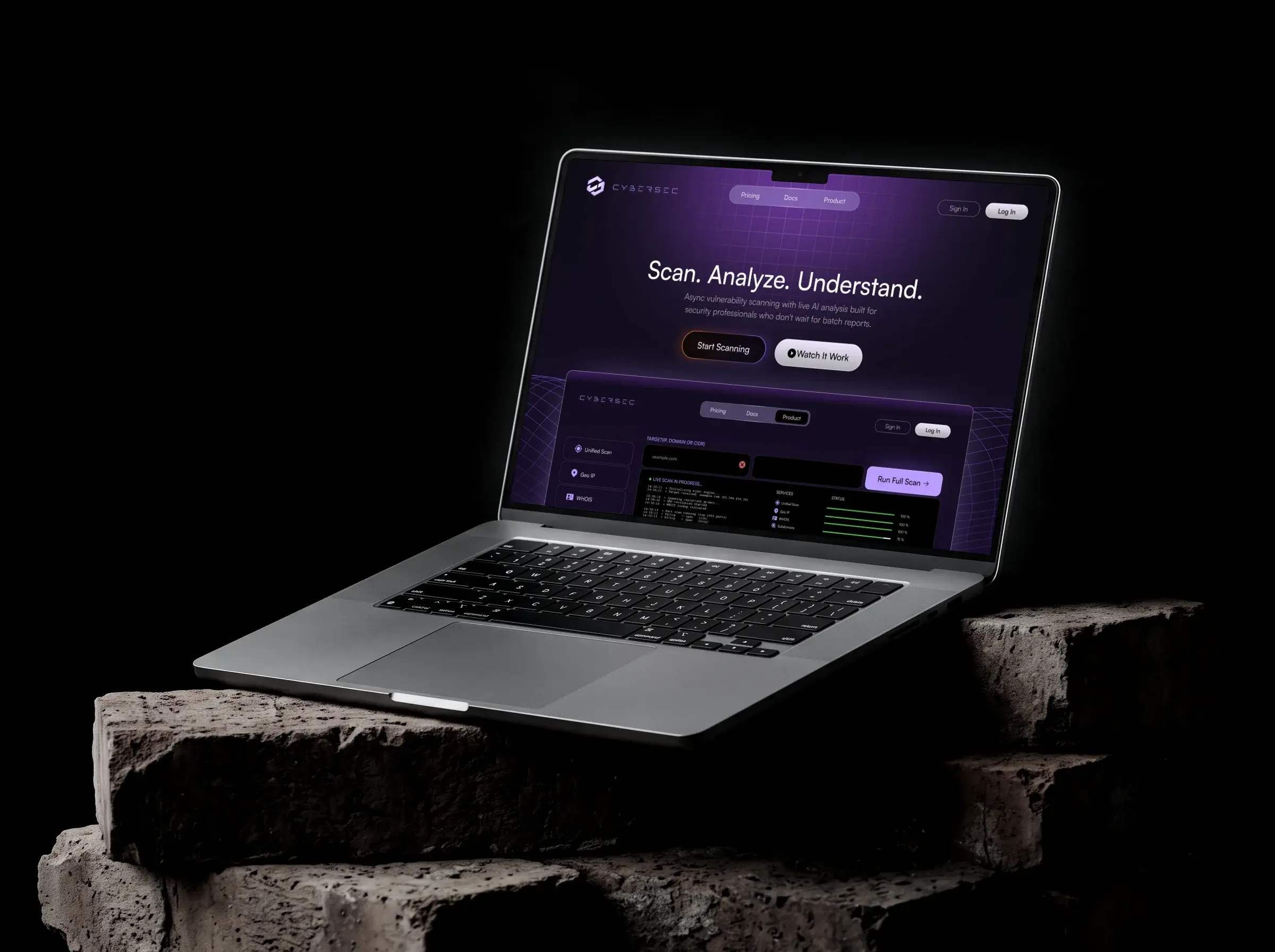 CyberSec Toolkit SaaS dashboard UI/UX design
